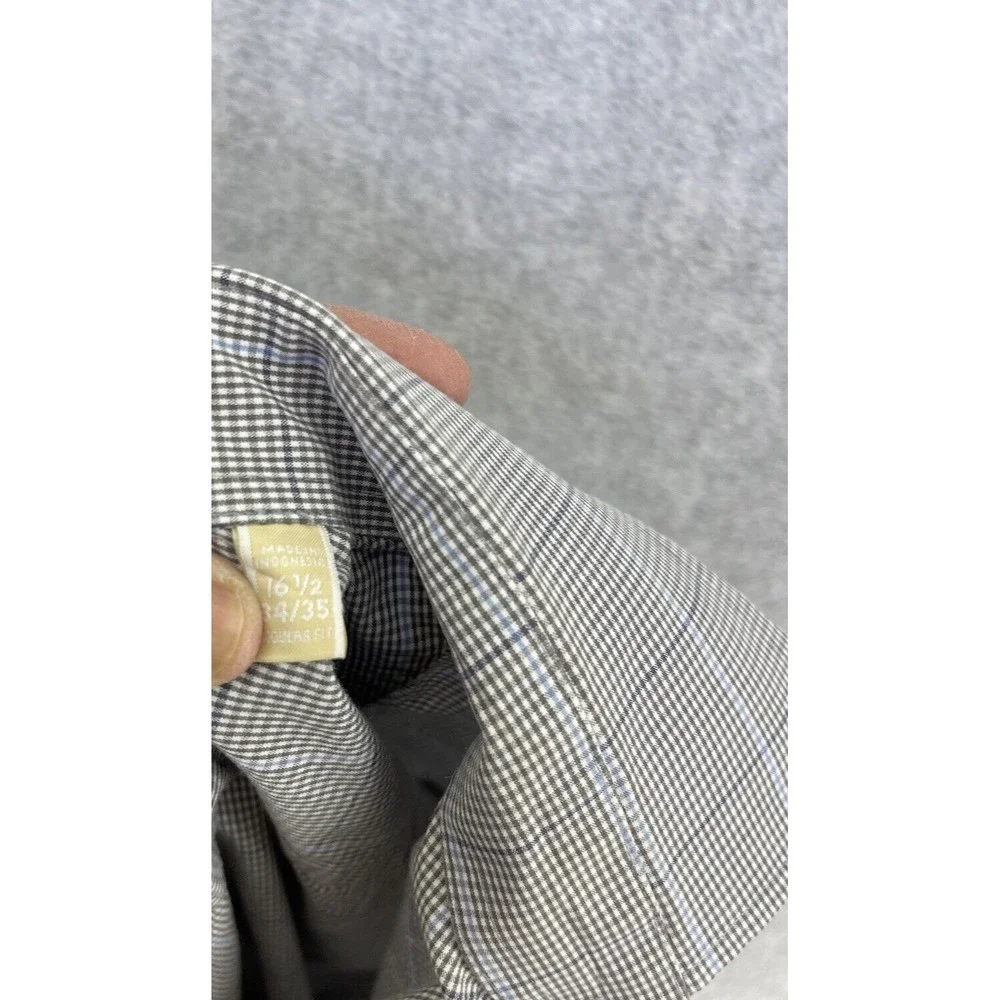 Michael Kors Men's Button Down Shirt Long Sleeve Size 16 1/2 Micro Check Cotton - Picture 4 of 12
